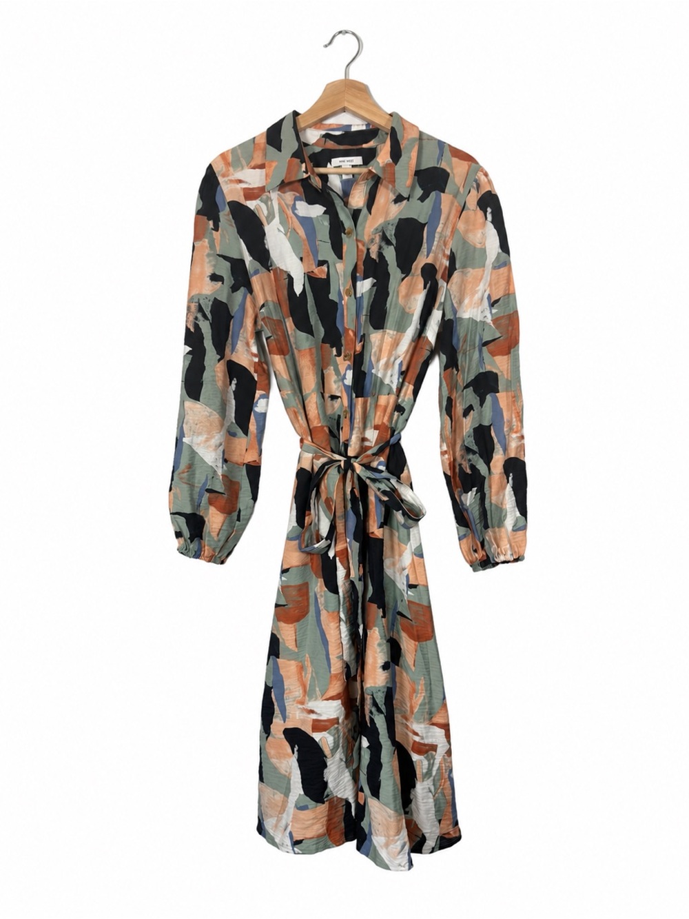 Nine West Women's Contemporary Midi Dress Size XL Abstract Business Casual Fall
